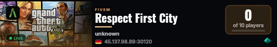 Respect First City  live status badge