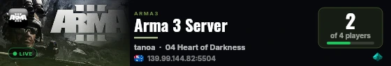 Arma 3 Server live status badge