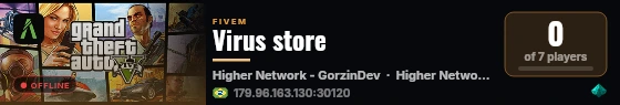 Virus store live status badge