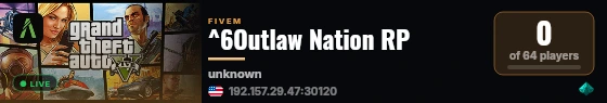 ^6Outlaw Nation RP live status badge