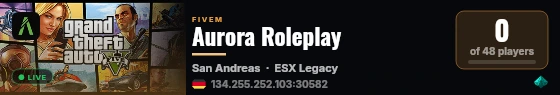 Aurora Roleplay live status badge