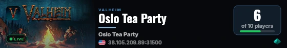 Oslo Tea Party live status badge