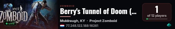 Berry's Tunnel of Doom (very scary) live status badge
