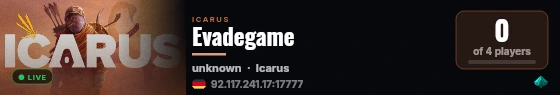 Evadegame live status badge