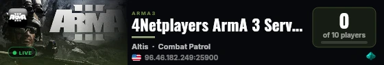 4Netplayers ArmA 3 Server Twizzy live status badge