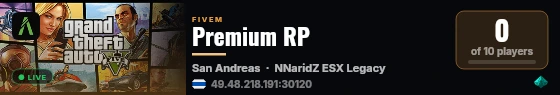 Premium RP live status badge
