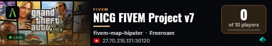 NICG FIVEM Project v7 live status badge
