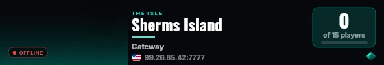 Sherms Island live status badge