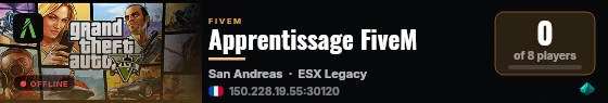 Apprentissage FiveM live status badge