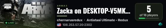 Zacka on DESKTOP-V5MKQ9T live status badge