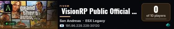  VisionRP Public Official Israel Server live status badge