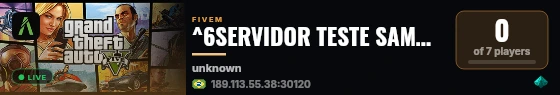 ^6SERVIDOR TESTE SAMUS🌈 live status badge