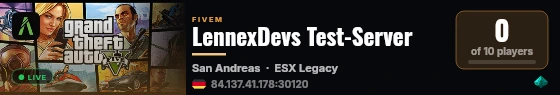 LennexDevs Test-Server live status badge