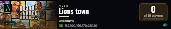 Lions town live status badge