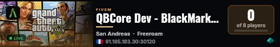 QBCore Dev - BlackMarket Phone live status badge