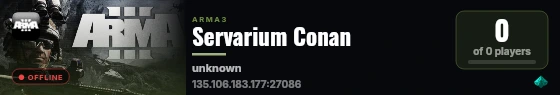 Servarium Conan live status badge
