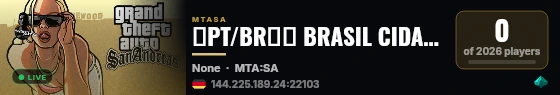 【PT/BR】✦ BRASIL CIDADE REAL ✦ ⮑ SERVIDOR DE TESTE live status badge