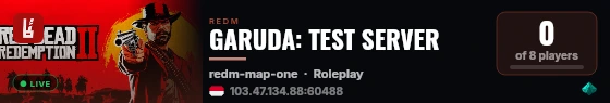 GARUDA: TEST SERVER live status badge