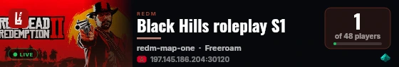 Black Hills roleplay S1 live status badge