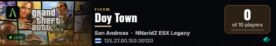 Doy Town live status badge