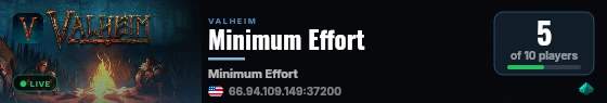 Minimum Effort live status badge