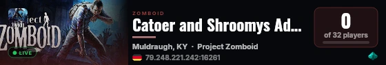 Catoer and Shroomys Adventure Server live status badge