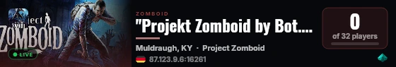 "Projekt Zomboid by Bot.AEO-Netzwerk.de" live status badge