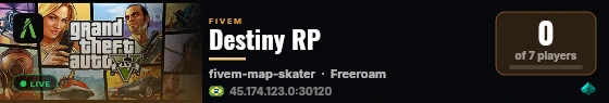 Destiny RP live status badge