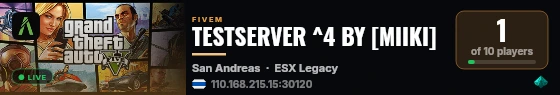 TESTSERVER ^4 BY [MIIKI] live status badge