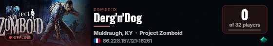 Derg'n'Dog live status badge