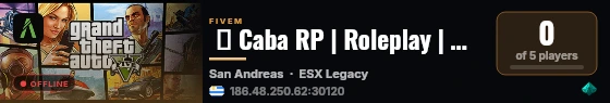  💙 Caba RP | Roleplay | 💻 Gran optimización | 🎮 Scripts unicos | Buenos Aires | live status badge