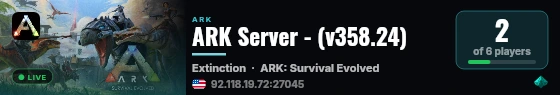 ARK Server - (v358.24) live status badge