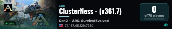 ClusterNess - (v361.7) live status badge
