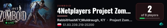 4Netplayers Project Zomboid Server live status badge