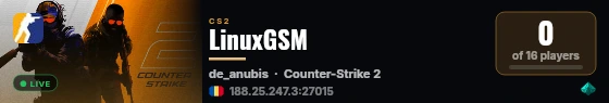 LinuxGSM live status badge