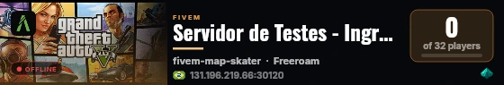 Servidor de Testes - Ingress GTA live status badge