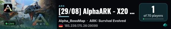 [29/08] AlphaARK - X20 - 4man [AlphaBossMap] - (v358.24) live status badge