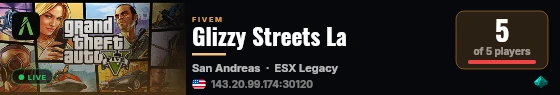 Glizzy Streets La live status badge