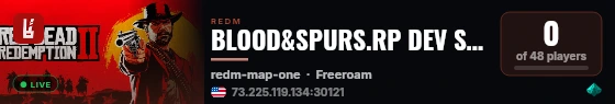 BLOOD&SPURS.RP DEV SERVER live status badge