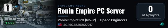 Ronin Empire PC Server live status badge