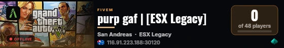 purp gaf | [ESX Legacy] live status badge