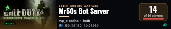 Mr50s Bot Server live status badge