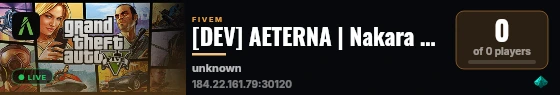 [DEV] AETERNA | Nakara City [TH-RP] — The city is eternal. You are not. live status badge