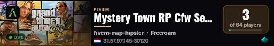 Mystery Town RP Cfw Season 7 بدون تفعيل الأساسي live status badge