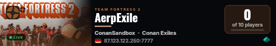 AerpExile live status badge