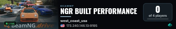 NGR BUILT PERFORMANCE live status badge