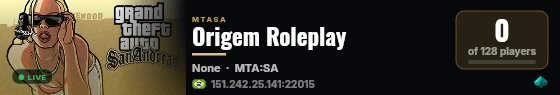 Origem Roleplay live status badge