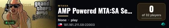 AMP Powered MTA:SA Server live status badge