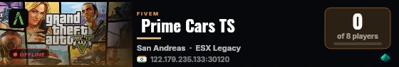  Prime Cars TS live status badge