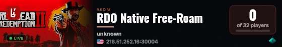 RDO Native Free-Roam live status badge
